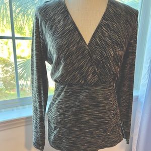 Liz Claiborne Surplus Top XL Gray/Black
